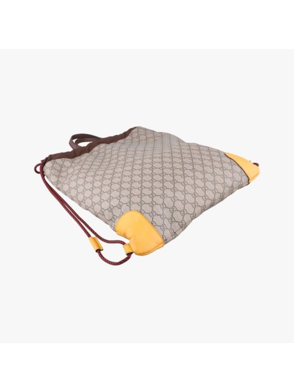 ★SOLD★ Gucci GG Supreme Drawstring Beige Yellow Canvas Leather Tote - Picture 7 of 15